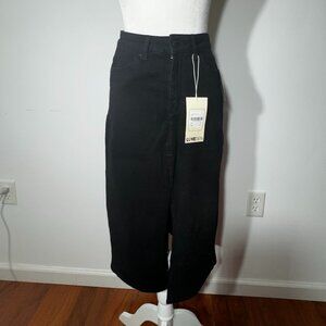 NWT Women's LoveGen Black Denim Front Slit Midi Skirt - Size 3/27